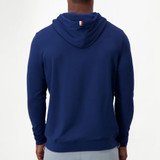 Rhoback Men's Hesi Collegiate AU Logo Hoodie - Auburn, back view of a man wearing a blue hoodie with an AU logo and collegiate design on the back.