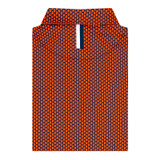Rhoback Men's The Auburn Home State Collegiate Polo, orange and navy patterned polo shirt with a collar and button placket.