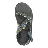 Chaco Sandals, Chaco Men's Zcloud sandal featuring a black textured sole and floral patterned straps in blue, white, and green.