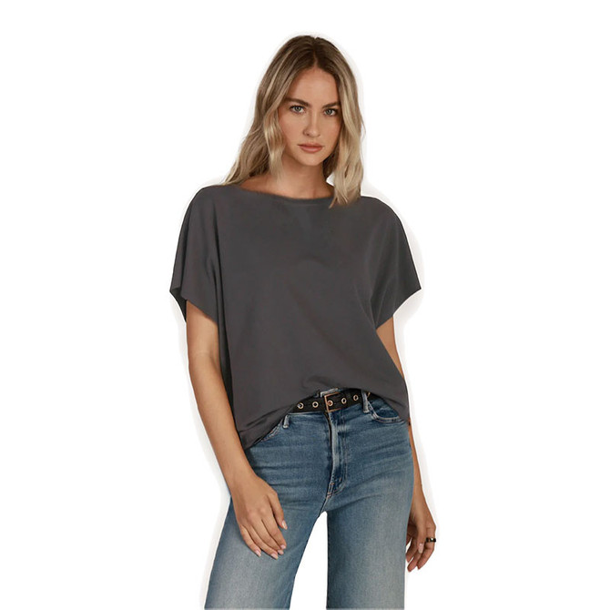 Dylan Women's Cali Fleece Caplet, a stylish women's fleece caplet in gray color worn by a female model.