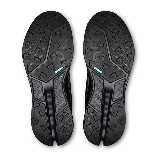 On Running Men's Cloudsurfer Trail 2, athletic trail running shoes with rugged black outsoles and textured grip patterns for outdoor trekking.