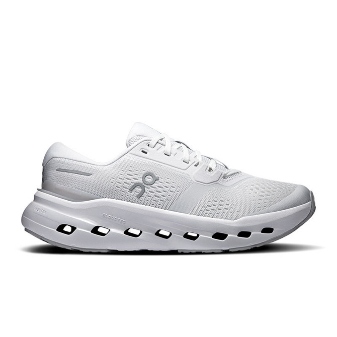 On Cloudrunner 3 Women's Running Shoes, white athletic running shoes with a cushioned sole and breathable mesh upper for comfort and performance.