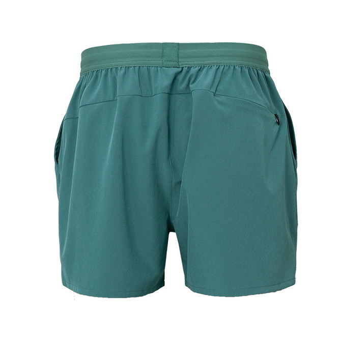 Alabama Outdoors Apparel AOA Men's Essential Shorts - 5 inches, teal-colored athletic shorts with elastic waistband and side pockets.