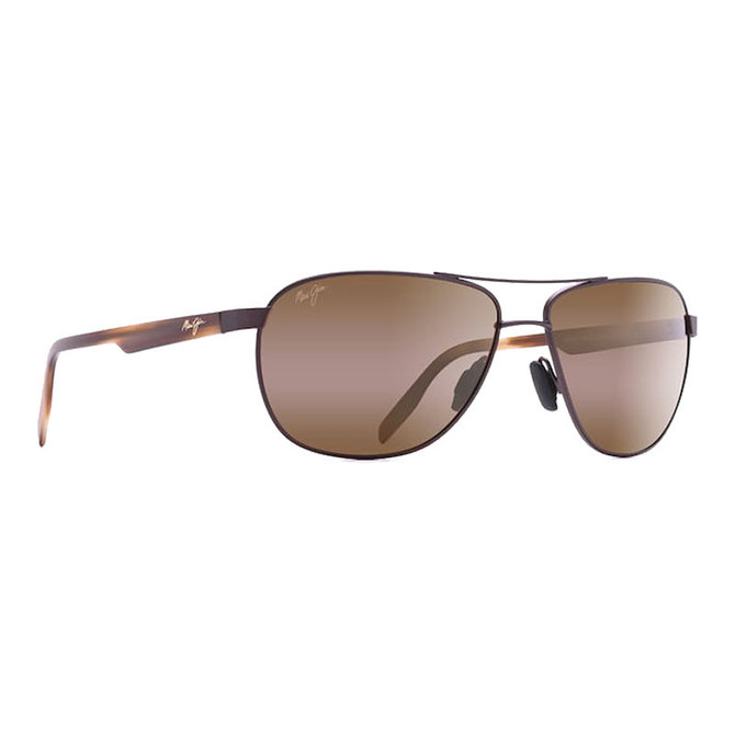 Maui Jim Castles Sunglasses, stylish aviator sunglasses with brown gradient lenses and a metal frame.
