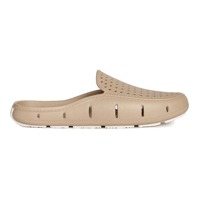 Floafers Sunset Slide, beige slip-on slide with perforated footbed and open toe design.