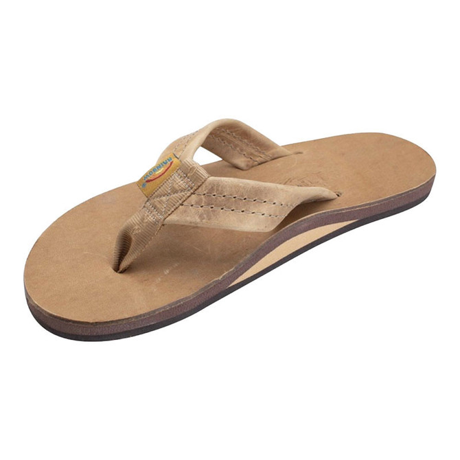 Rainbow Sandals Rainbow Women's Single Layer Luxury Wide Strap, beige flip-flop sandal with cushioned footbed and wide strap for comfortable wear.