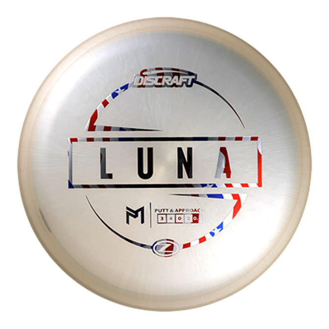 Discraft Disc Golf Discraft Paul McBeth Luna disc golf disc with logo and colorful design.