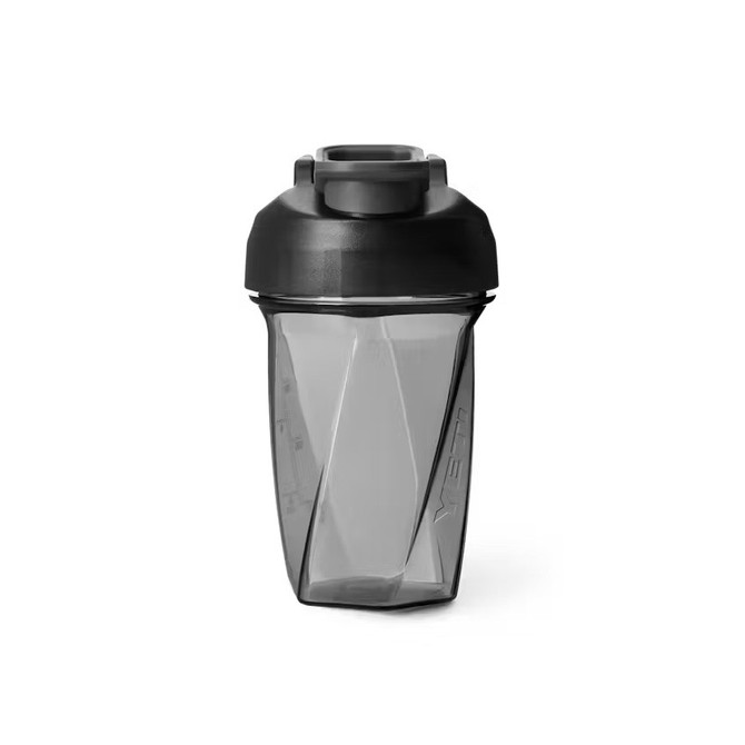 YETI Coolers Yeti Yonder 20oz Shaker Bottle, clear shaker with black lid.