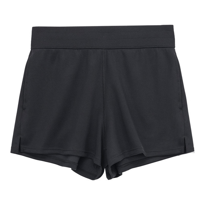 Alabama Outdoors Apparel AOA Women's Cloud Reset Jogger Short - 4" Inseam, black athletic shorts with a comfortable wide waistband and side slit details