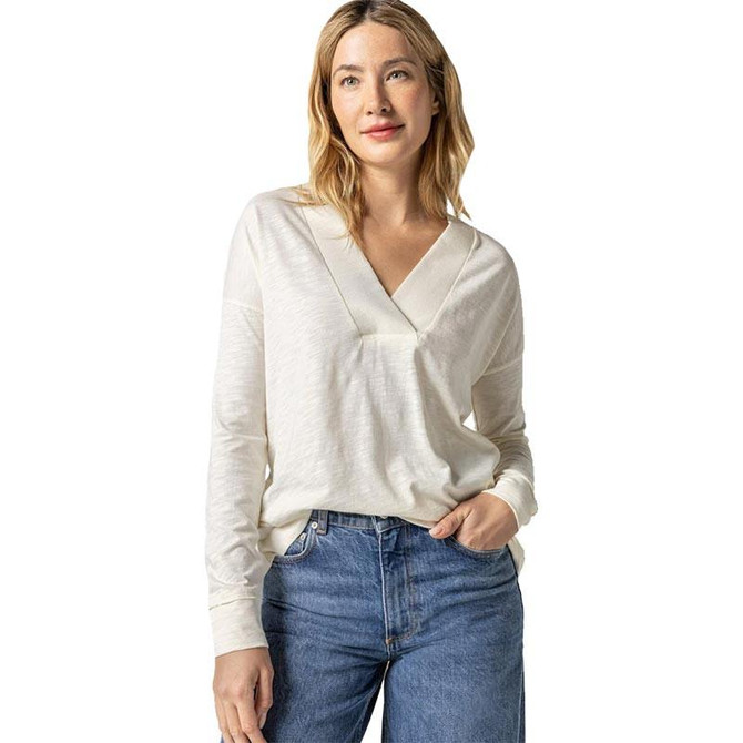  Lilla P Women's Tapered Trim V-Neck 