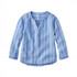  L.L.Bean Women's Linen Splitneck Stripe Shirt 