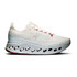 On Women's Cloudsurfer Max 1 Running Shoes, sleek white athletic shoe with cloud-like sole design, red accents on laces, and breathable upper material.