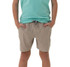 Burlebo Youth Athletic Short, beige lightweight shorts with drawstring waistband and side pockets.