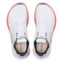 Altra Men's Experience Flow 3, top view of white athletic running shoes with orange accents and black and red detailing.