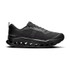 On Running Men's Cloudsurfer Trail 2, black trail running shoe with a sleek design, cushioned sole, and durable upper material for rugged outdoor terrains.