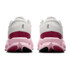 On Running Women's Cloudsurfer 2, rear view of white and pink running shoes showing the cushioned sole and lightweight design.