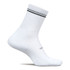 Feetures HP Max Cushion Quarter Sock, white athletic sock with black stripes, designed for maximum cushioning and comfort.