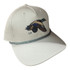 Little River Hat & Clothing Co. Little River Mallard Hat, white baseball cap with embroidered mallard duck and decorative silver rope detail.