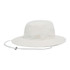 Outdoor Research Helios Sun Hat, white wide-brim sun hat with adjustable chin strap and sun protection feature.