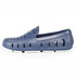 Floafers Youth Prodigy Driver, a navy blue slip-on water shoe with ventilation holes and a white sole designed for children.