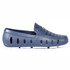 Floafers Youth Prodigy Driver, blue slip-on casual shoe with ventilation holes and a white sole.