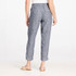 L.L.Bean Women's Premium Linen Breezy Pull-On Pant Stripe, back view of striped linen drawstring pants with elastic waistband and relaxed fit.