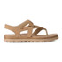 UGG Women's Goldengaze Leather Toe Post, stylish tan leather sandal with adjustable strap and cushioned sole.