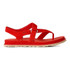 UGG Women's Goldengaze Suede Toe Post Sandals, red sandals with suede straps and beige sole.
