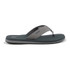 Reef Men's Layback Flip Flop, black and gray casual slip-on sandals with cushioned sole and adjustable straps.