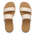 Reef Women's Sunny Alisah Sandal, white slip-on sandal with two wide straps over the foot and cushioned tan footbed.