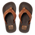 Reef Kids' Ahi Flip Flop, pair of brown and black children's flip flop sandals with cushioned straps and rubber soles.