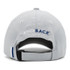 Rhoback Men's Poly Performance Hat, back view showing adjustable strap and embroidered logo