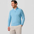 Johnnie-O Men's Freeborne Performance 1/4 Zip Pullover, light blue long-sleeve pullover with zip collar and comfortable fit.