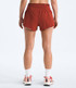 The North Face Women's Summit Pacesetter 3in Short, red athletic running shorts with a high waistband and reflective accents.