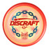 Discraft ESP Sled, a disc golf disc with a vibrant orange and yellow design featuring a chain graphic, the Discraft logo, and branding for ESP Sled putt and approach disc.