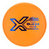 Discraft Disc Golf Discraft X Line Buzzz, orange disc golf disc with blue and black logo and text.