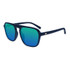 Knockaround Pacific Palisades Sunglasses, stylish blue frame sunglasses with mirrored blue-green lenses.
