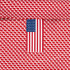 Rhoback Men's The 1776 Performance Polo, red and white patterned polo shirt with a front pocket featuring an American flag design.