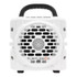 Turtlebox Audio Turtlebox Cub, compact portable speaker with white casing and black handle, featuring a front grille and logo for outdoor audio enjoyment.