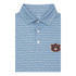 Rhoback Men's Jordan Hare Stadium Performance Polo, blue patterned polo shirt with Auburn University logo.