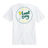 Local Boy Men's Tee Hit Circle SS Tee, white short sleeve t-shirt with a circular graphic design and text in green and yellow.