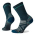 Smartwool Women's Performance Hike Light Cushion Crew, image of supportive and cushioned hiking socks with a dark color and teal accents.
