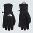 The North Face Men's Sierra Etip Glove, black insulated gloves with touchscreen compatibility and a logo on the backhand.