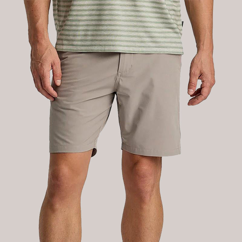 Free Fly Men's Tradewind Short, khaki-colored men's casual shorts in a neutral tone, with a relaxed fit for outdoor or casual wear.