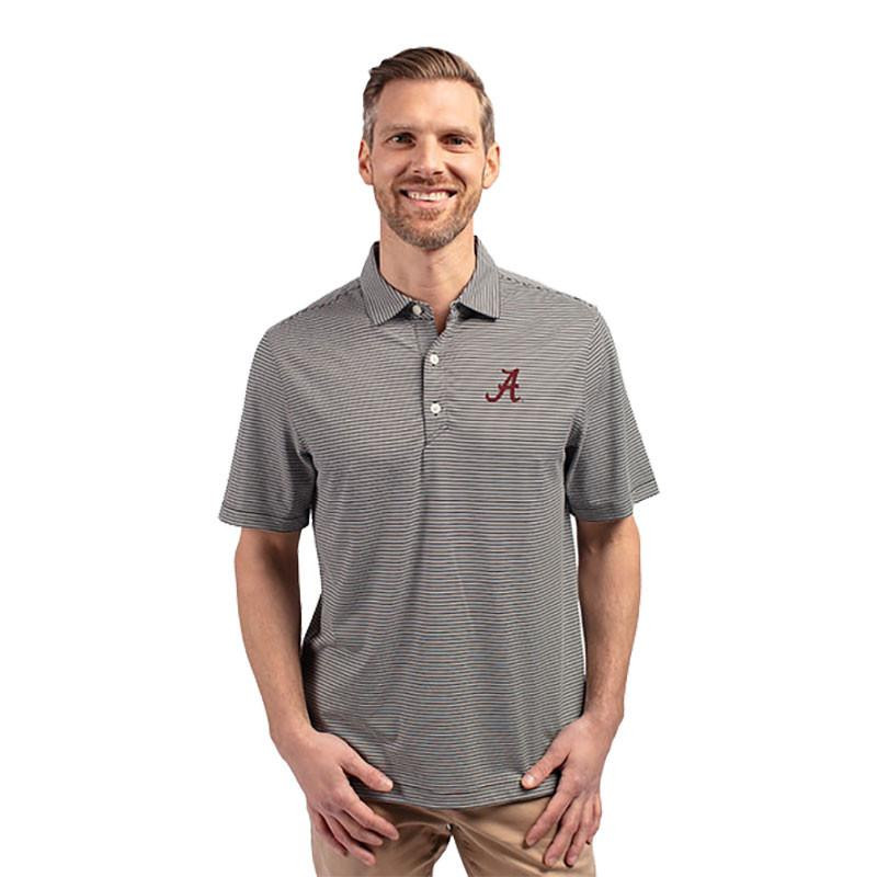  Cutter & Buck Men's Alabama Double Stripe Stretch Polo 