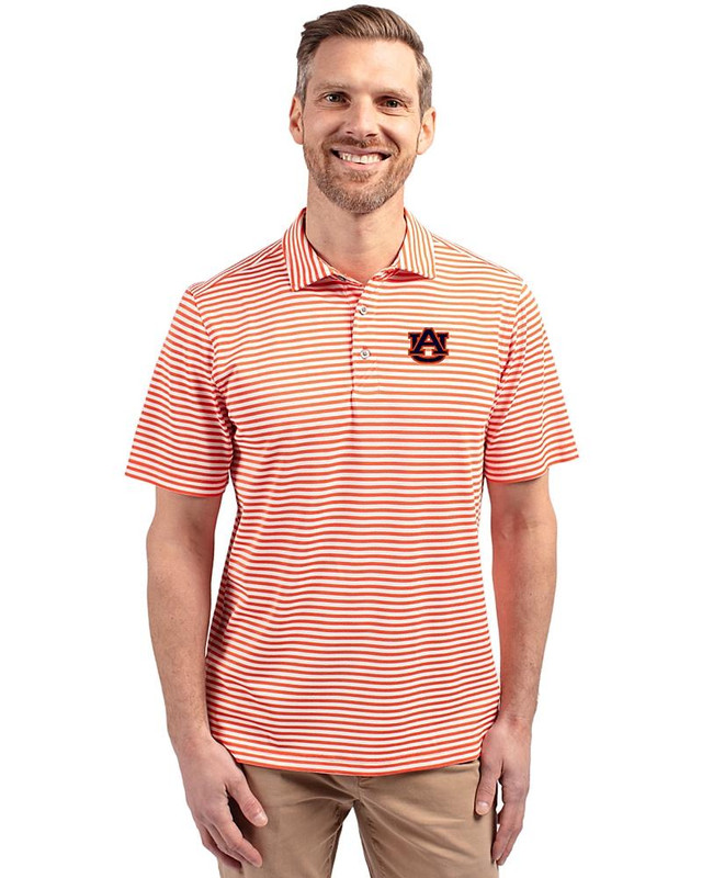  Cutter & Buck Men's Auburn Stripe Pique Polo 