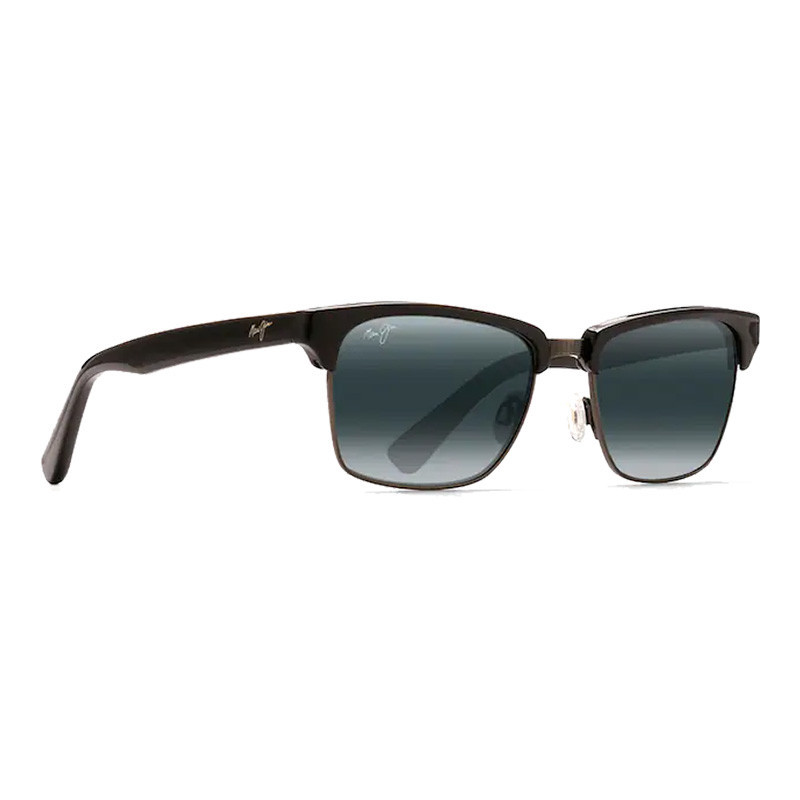 Maui Jim Kawika Sunglasses, Black frame with dark gradient polarized lenses.