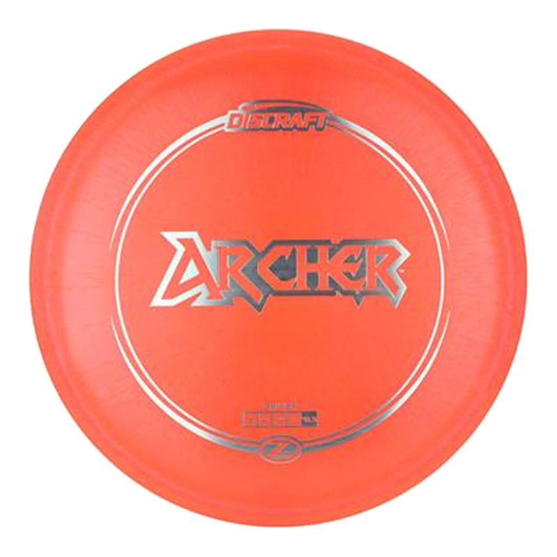 Discraft Disc Golf Discraft Z Line Archer, bright orange disc golf disc with bold red and black Archers logo in the center.