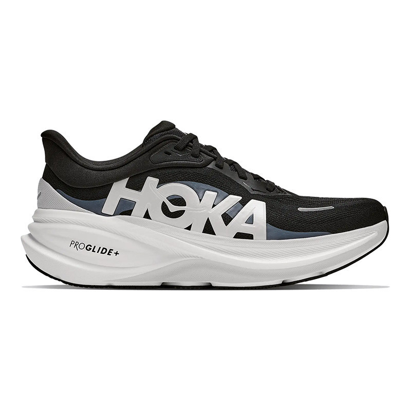 HOKA Hoka Men's Clifton PRO, athletic running shoe with black and white design and large brand logo on side.