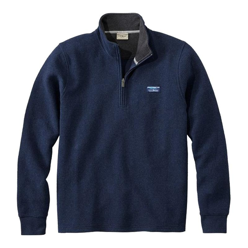 ルーニィ Men's Lakewashed Double-Knit Quarter-Zip Pullover